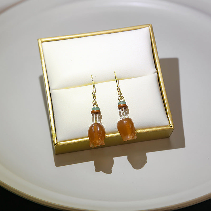 Eardrops Design Beaded Long Mori Style Rings