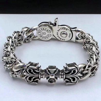 Men's Crook Hip Hop Cool Cross Rattan Flower Bracelets