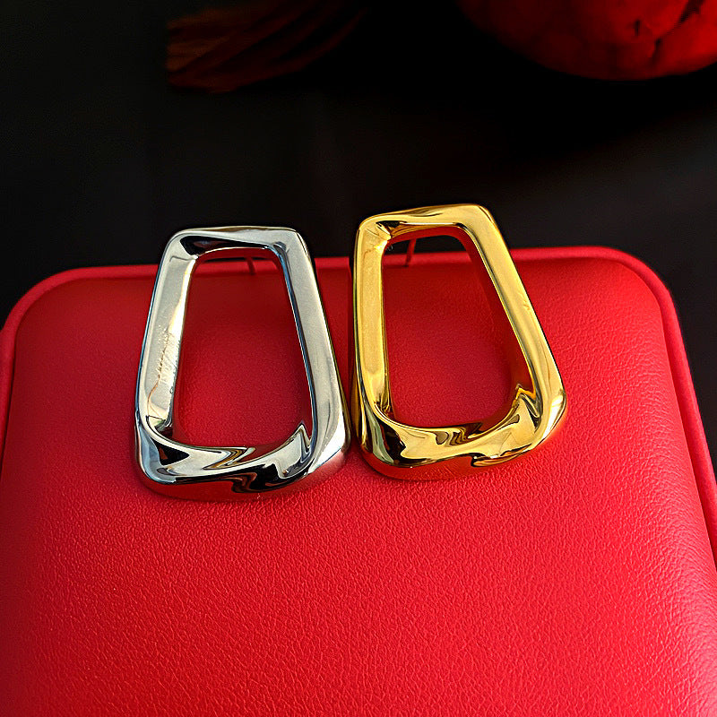 Irregular Glossy Metal Simple Personalized Ear Earrings