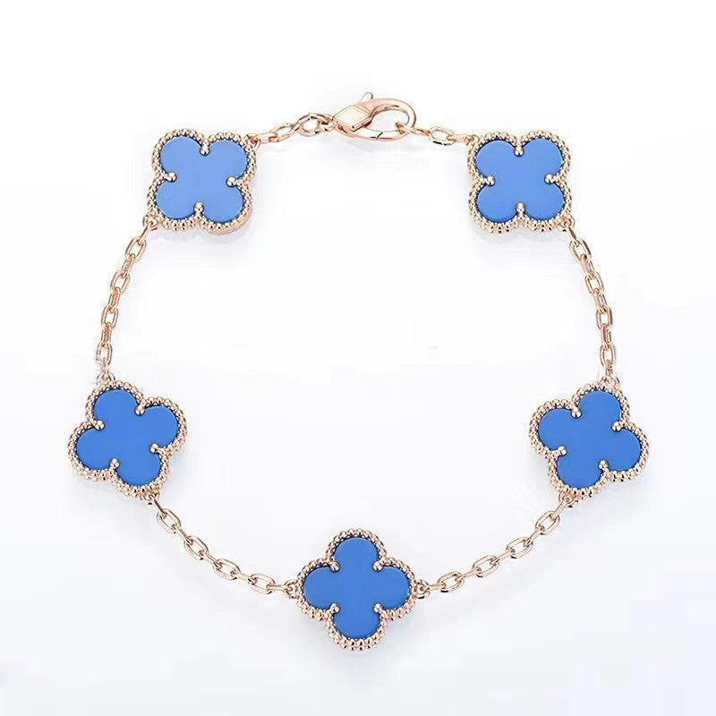 Red Agate Clover Female Pork Belly White Shell Bracelets