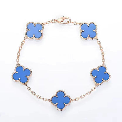 Red Agate Clover Female Pork Belly White Shell Bracelets