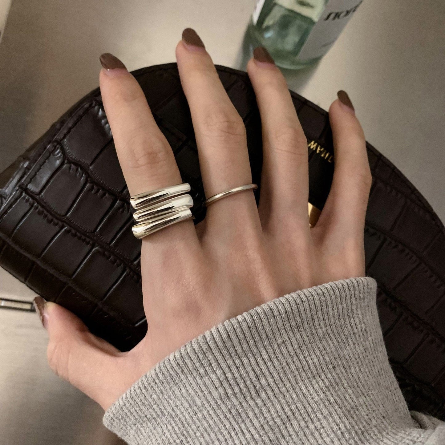 Sier Personalized Female Retro Fashion Elegance Hip Hop Rings