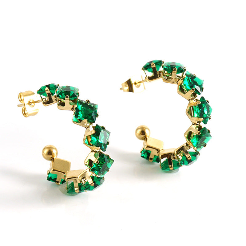 Women's Rhinestone Ear South America Fashionable Golden Titanium Light Rings