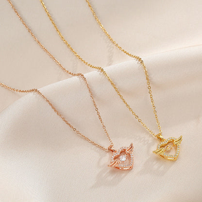 Women's Style Flexible Series Titanium Steel Fashion Pulsatile Heart Necklaces