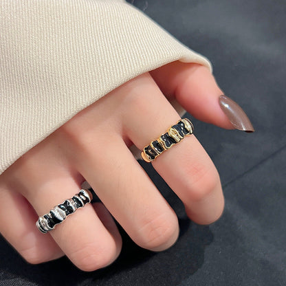 Women's Niche Korean Style Epoxy Metal Opening Rings