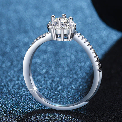 White Gold Plated Diamond Female Proposal Rings