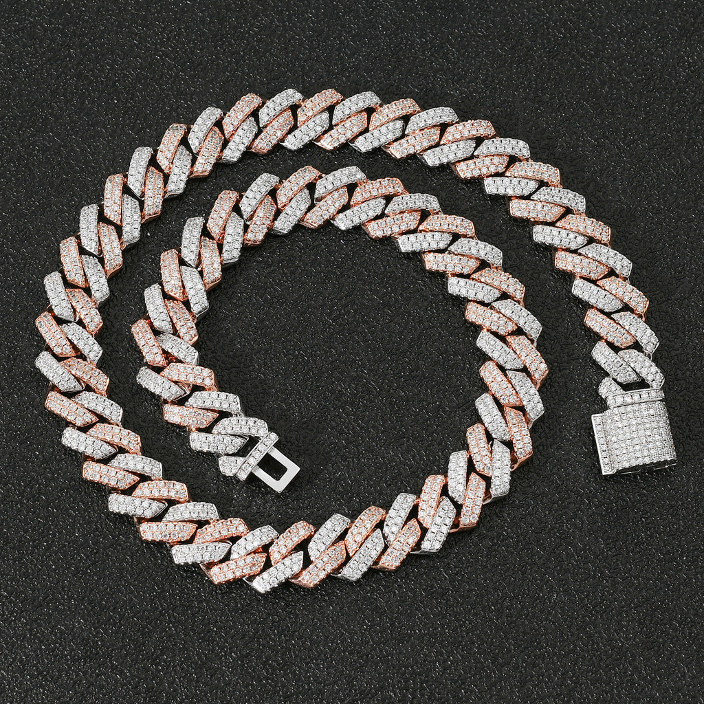 Men's Hop Bar Cuban Copper Inlaid Zircon Necklaces
