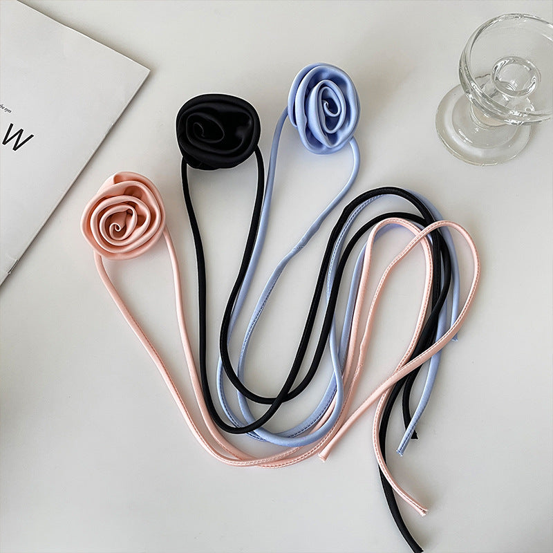 Neck Rose Three-dimensional Flower Clavicle Chain Necklaces