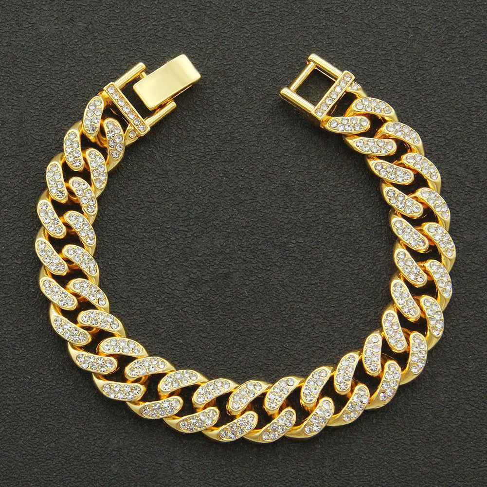 Men's Hip Hop Full Diamond Cuban Link Chain Necklaces