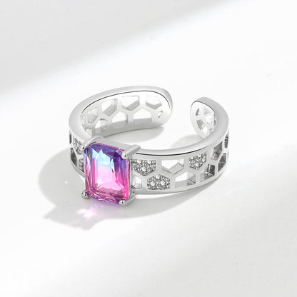 Women's Of Design Niche Advanced Sier Honeycomb Rings