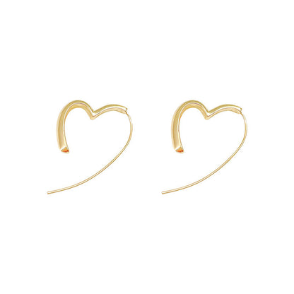 Simple Cold Style Love Heart Female Earrings