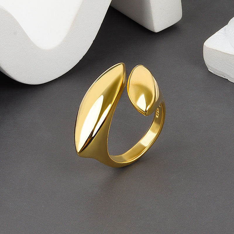 Minimalist Irregular Female Cold Style Design Geometric High Rings