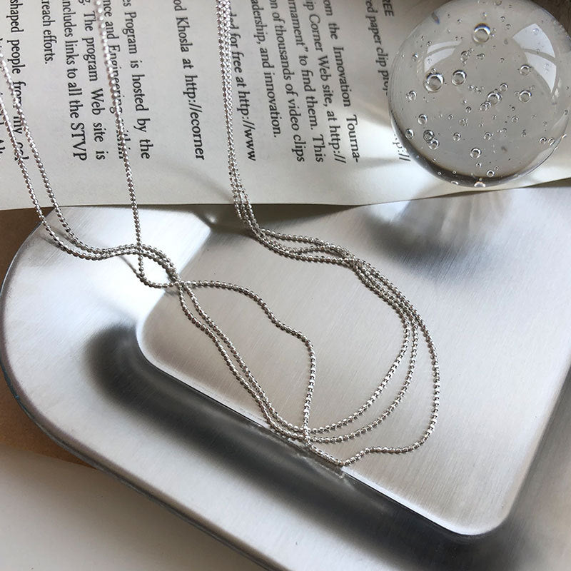 Italian Chain Round Beads Sterling Sier Pure Necklaces