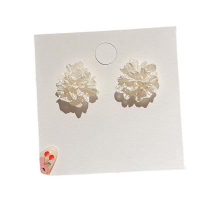 Flower Sier Needle Elegant Simple Trendy Cute Earrings
