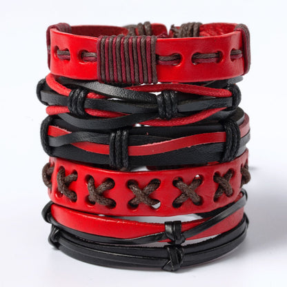 Men's Leather Hand-woven Hip Hop Punk Suit Bracelets