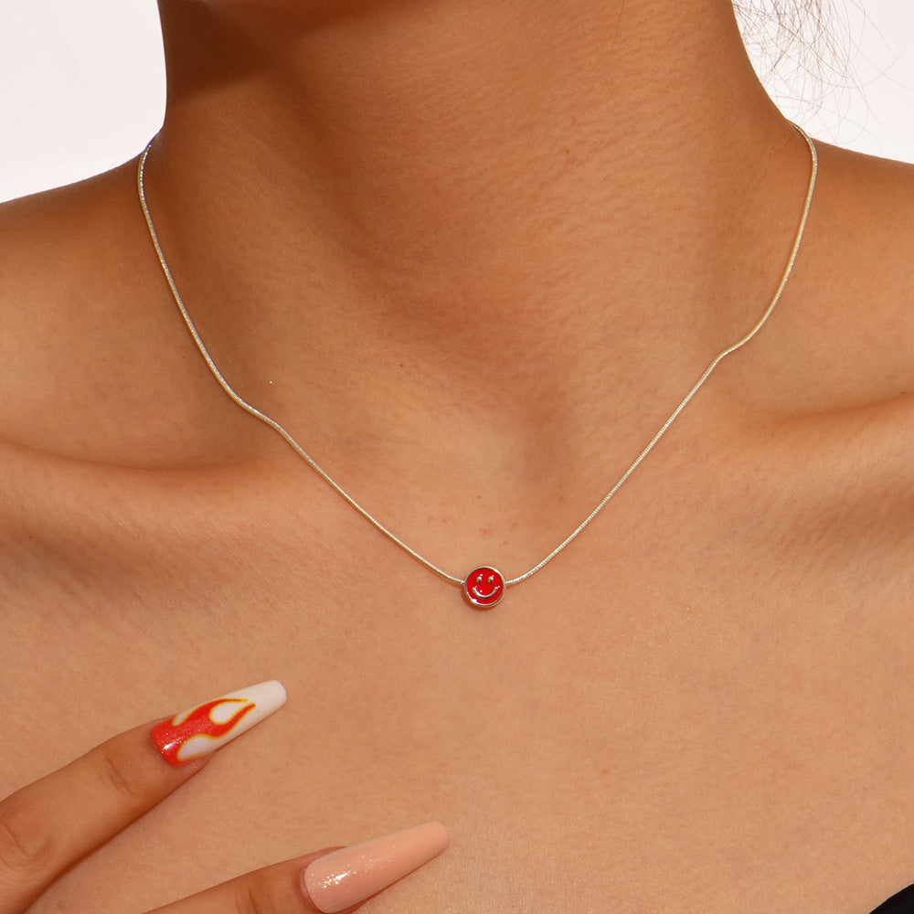 Fashion Dripping Smiley Face Multicolor Personalized Necklaces