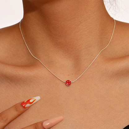 Fashion Dripping Smiley Face Multicolor Personalized Necklaces