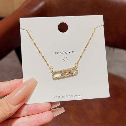 Women's Simple Zircon Titanium Steel Geometric For Necklaces