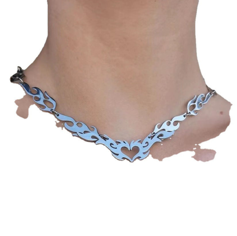 Fashion Punk Hollow Heart Hip Hop Necklaces