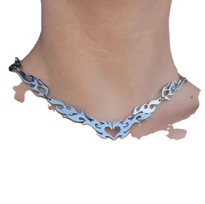 Fashion Punk Hollow Heart Hip Hop Necklaces