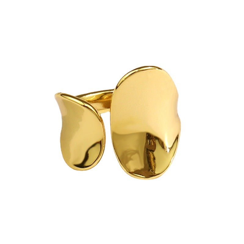Women's Wide Glossy Open Tail Finger Cold Rings