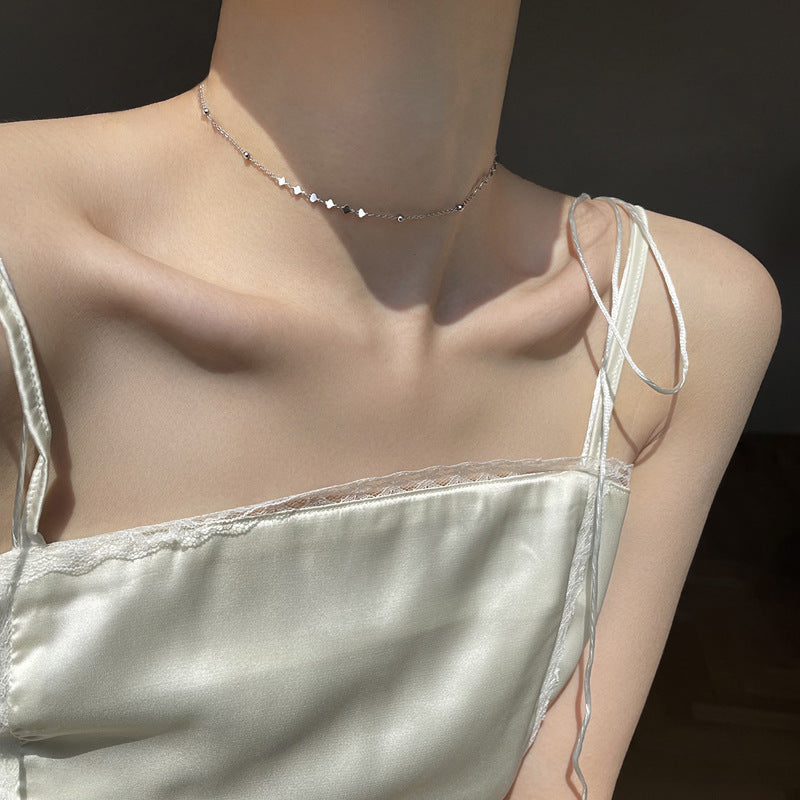Women's Simple And Personalized Elegant Short Shining Star River Choker Necklaces