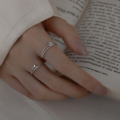 Personality Fashion Combination Twin Diamond Meteor Girlfriends Rings