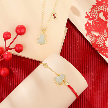 Women's Sier Good Fortune Gourd National Fashion Necklaces