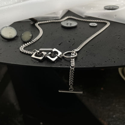 Women's & Men's & Square Buckle Titanium Steel For And Trendy Cool Necklaces