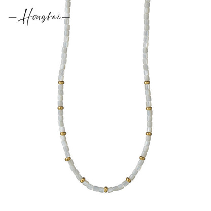 Women's Style Beige Beaded For Design Handmade Necklaces