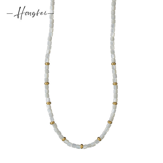 Women's Style Beige Beaded For Design Handmade Necklaces