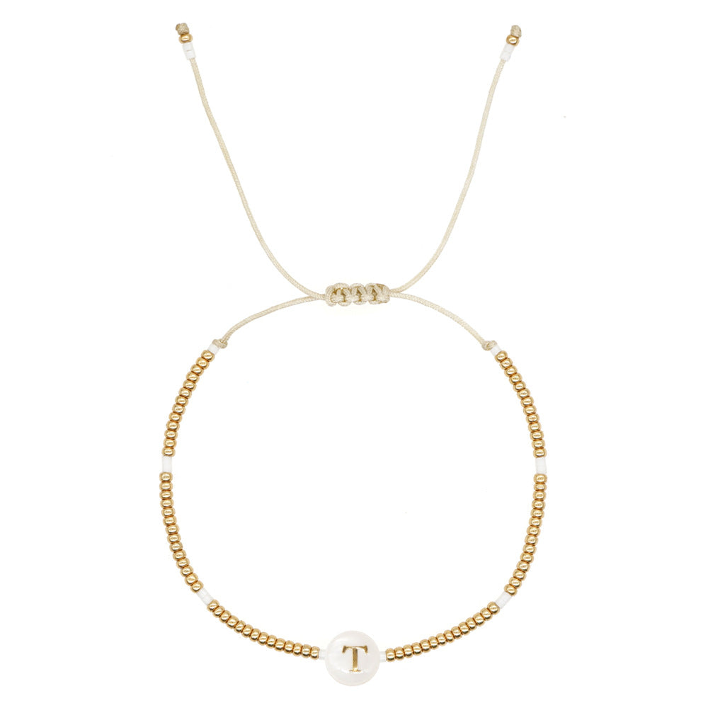 Bohemian Imported Beads Shell Letter Style Bracelets