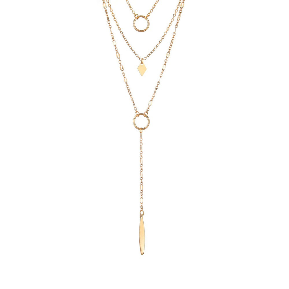 Women's Round Hoop Iron Pendant Fashion Temperament Clavicle Necklaces