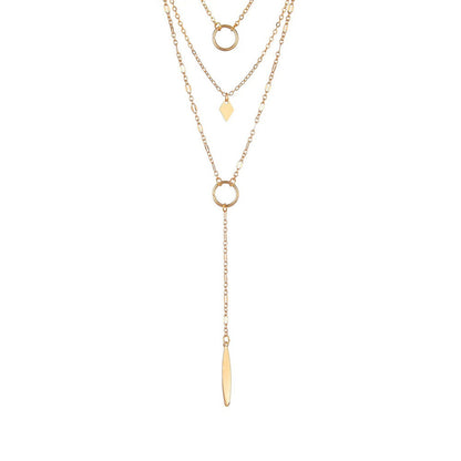 Women's Round Hoop Iron Pendant Fashion Temperament Clavicle Necklaces