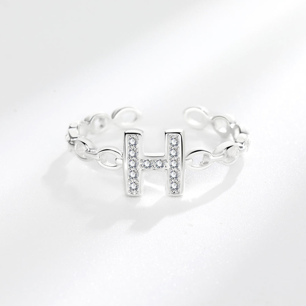 Women's Korean Style Simple Letters Open Personalized Rings
