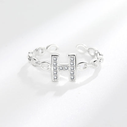 Women's Korean Style Simple Letters Open Personalized Rings