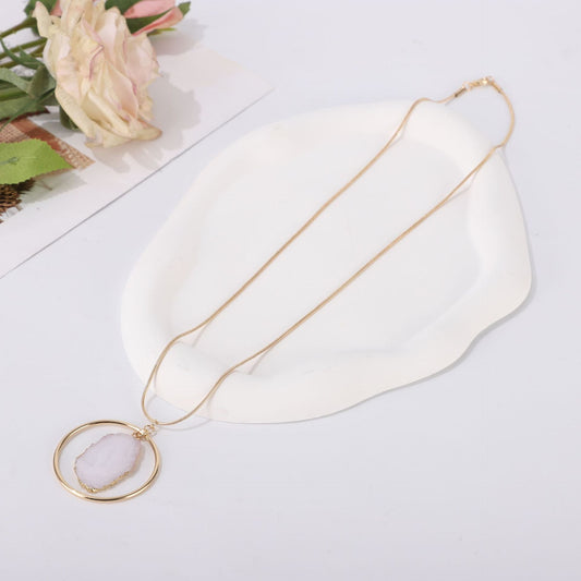 Women's Natural Stone Imitated Fashion Trend Sweater Necklaces