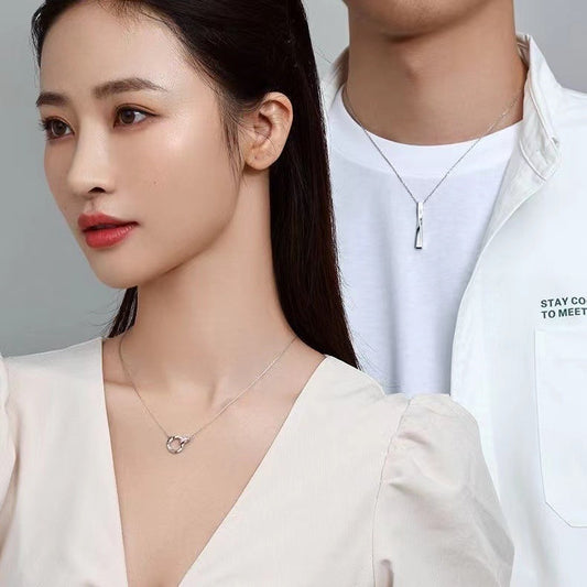 Strip Couple Pair Of Style Advanced Design Sense Necklaces