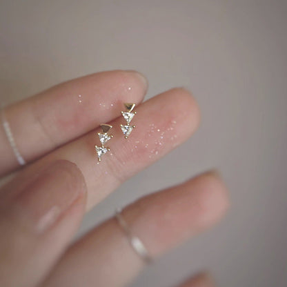 Fairy Straight Row Triangle Female Niche Geometric Earrings