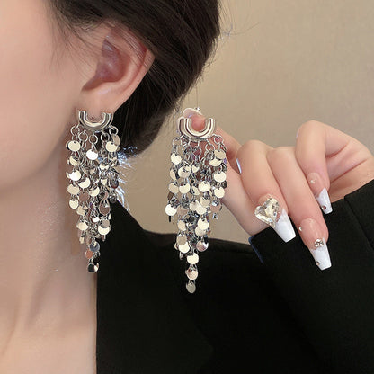 Women's Tassel Design High-grade Light Luxury Unique Earrings