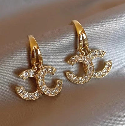 Women's Alphabet Letter High-grade Light Luxury Double Earrings