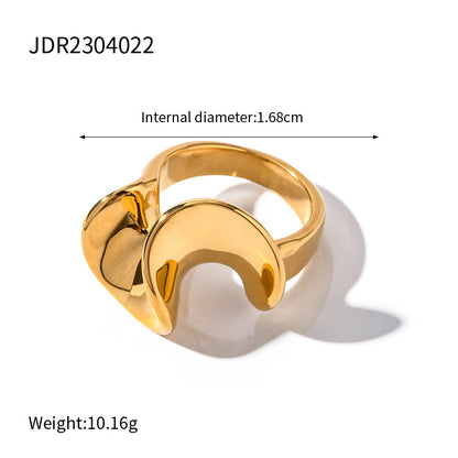 Stainless Steel Closed Light Luxury High Rings