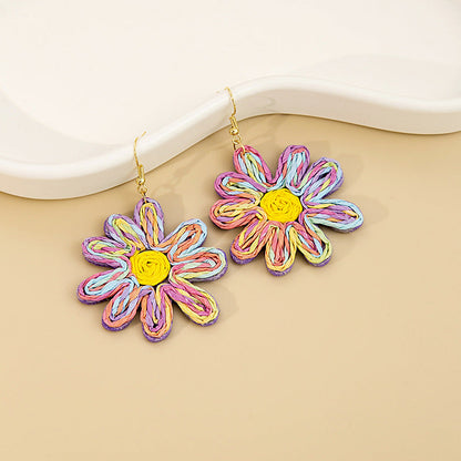 Small Daisy Bohemian Beach Vacation Style Earrings