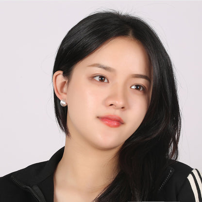 Women's Graceful Personality Brushed Ball Ear Clip Rings