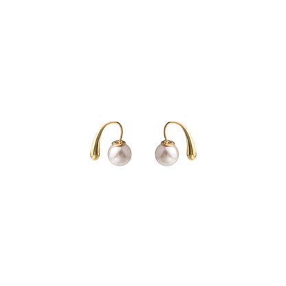Hook Freshwater Pearl Mild Luxury Retro Temperament Earrings
