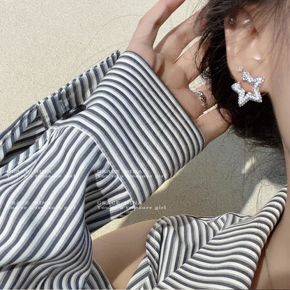Rhinestone Star Ear Female Sense Light Earrings