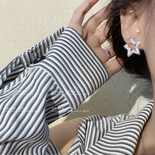Rhinestone Star Ear Female Sense Light Earrings