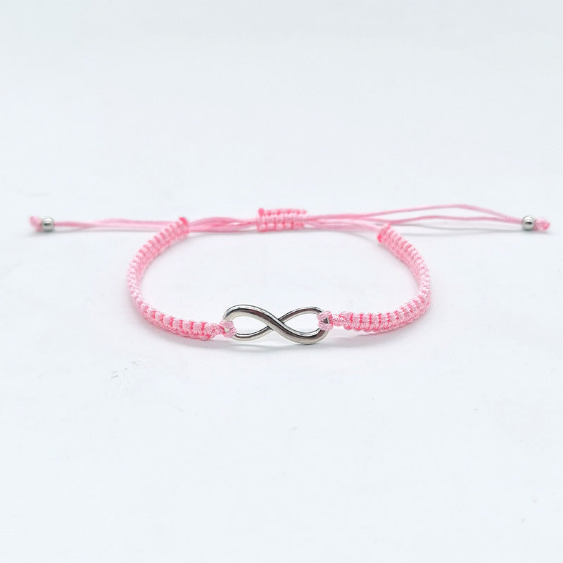 Simple Alloy Words Infinite Woven Adjustable Bracelets