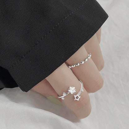 Stars Female Cold Style Personality Trendy Simple Rings