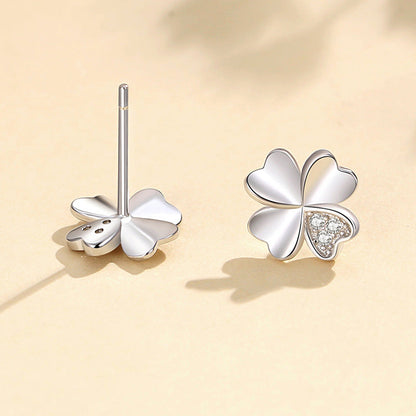 Women's Glossy Four Leaf Clover Ear Graceful Earrings